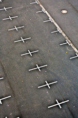 marked parking lot without cars