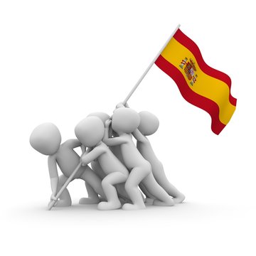 Spanische Flagge hissen