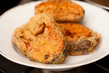 Roasted salmon fillets