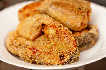 Roasted salmon fillets