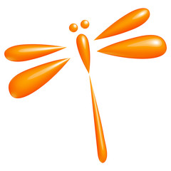 Libellule orange reflets