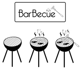 barbecue text and icon