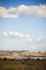 Landscape at sunset, rural Spanish, Castilla La-Mancha