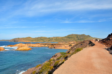 uitzicht op het strand van Pregondo in Menorca, Balearen, Spanje