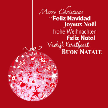 felicitaci&oacute;n de navidad en idiomas