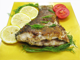 griilled fish with vegetables
