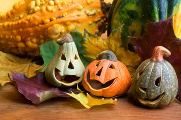 Colorful halloween pumpkins.