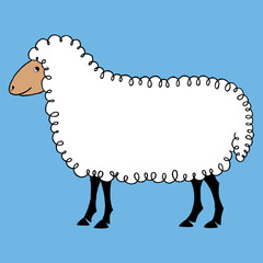 Sheep vector background hand draw cartoon