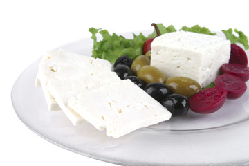 goat greek cheese on dish