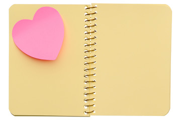 Notebook with post-it