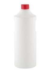 white plastic bottle red cap