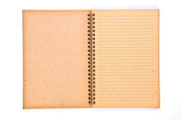 Open Blank page of Recycle Paper Notebook