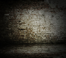 brick wall and floor