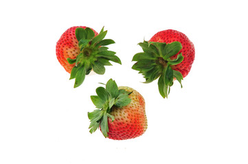 red strawberry on white background
