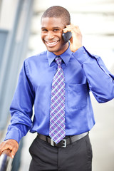 Black businessman on the phone