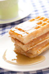 waffle with honey