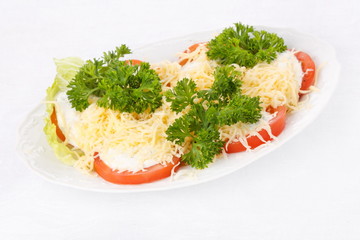 Stuffed tomatoes with cheese and parsley