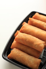 Chinese cuisine, Sping roll on plastic pack for selling image