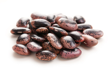 color beans on white background