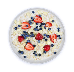 Bowl of oatmeal with berries