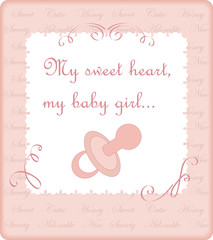 Vector card for baby girl
