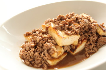 Chinese cuisine, Tofu and mince stir-fried