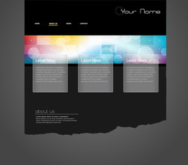 Website template with circles.