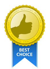 Best Choice Sign. Thumb Up Gesture.