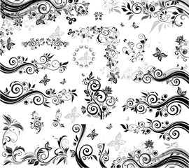 Black and white design elements