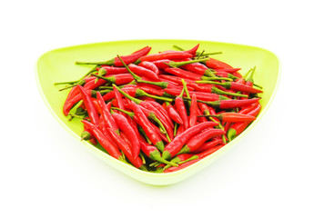Hot peppers isolated on the white background