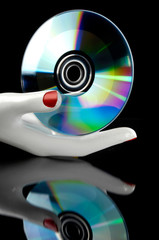 Cd music in the hand