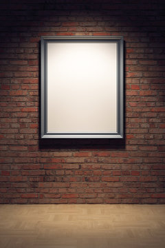 blank frame on the brick wall