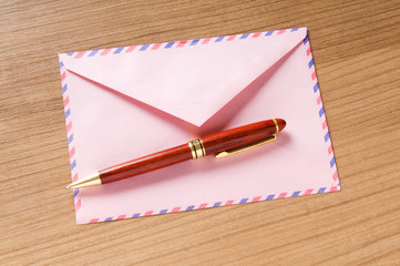 Mail concept with many envelopes on the table