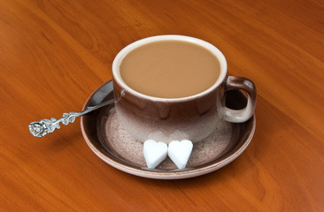 Cup of coffee on table