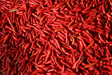 a lots of fresh large red spicy, thailand market