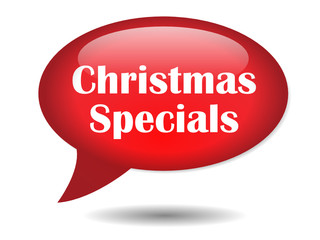 CHRISTMAS SPECIALS Speech Bubble Icon (Winter Sales Offers Red)