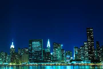 Fototapeta na wymiar Midtown Manhattan skyline at Night Lights, New York City