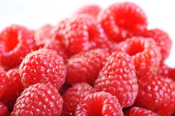 Ripe red raspberries