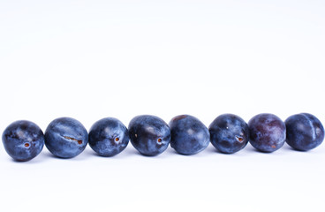 Blue  plums isolated on a white background