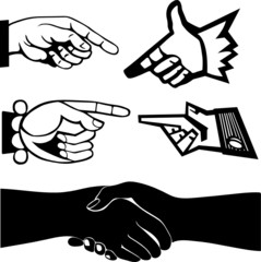 Obraz premium Pointing hand vector