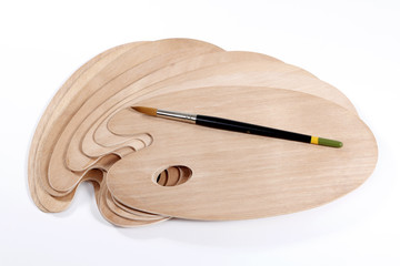 Malpaletten mit Pinsel © pitels