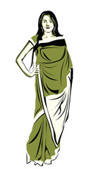 Naklejka premium fashion india sari