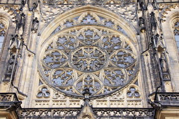 Obraz premium Beautiful gothic St. Vitus' Cathedral on Prague Castle