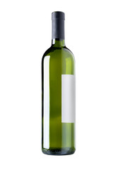 Bottle of red wine isolated.