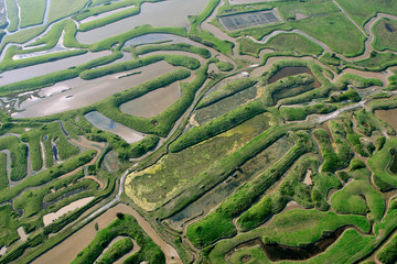 Vue aérienne des marais Breton de Bourgneuf-en-Retz - obrazy, fototapety, plakaty