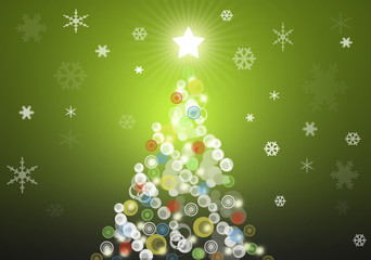 Green christmas tree background