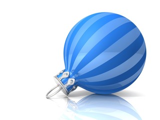 Weihnachtskugel - 1x Blau gestreift 01