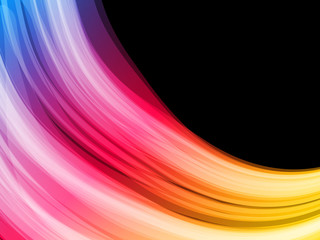 Abstract Colorful Waves on Black Background