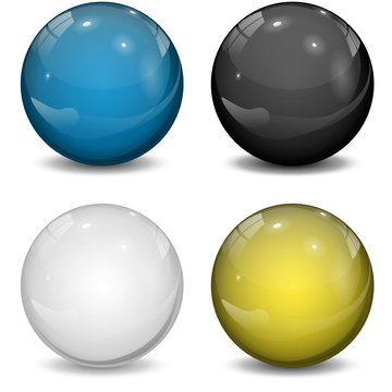 vector collection of glass spheres