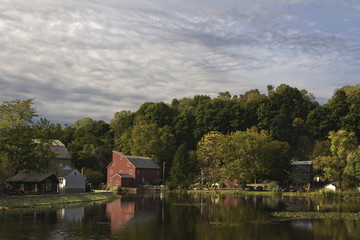 Obraz premium Country Mill and Riverside